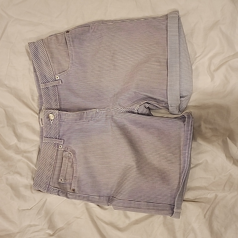 Brand New Jean style pale blue striped shorts. Size 8 from NEXT.